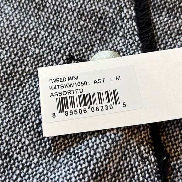 Bishop + Young Black Tweed Frayed Hem Button Skirt M - Picture 6 of 7